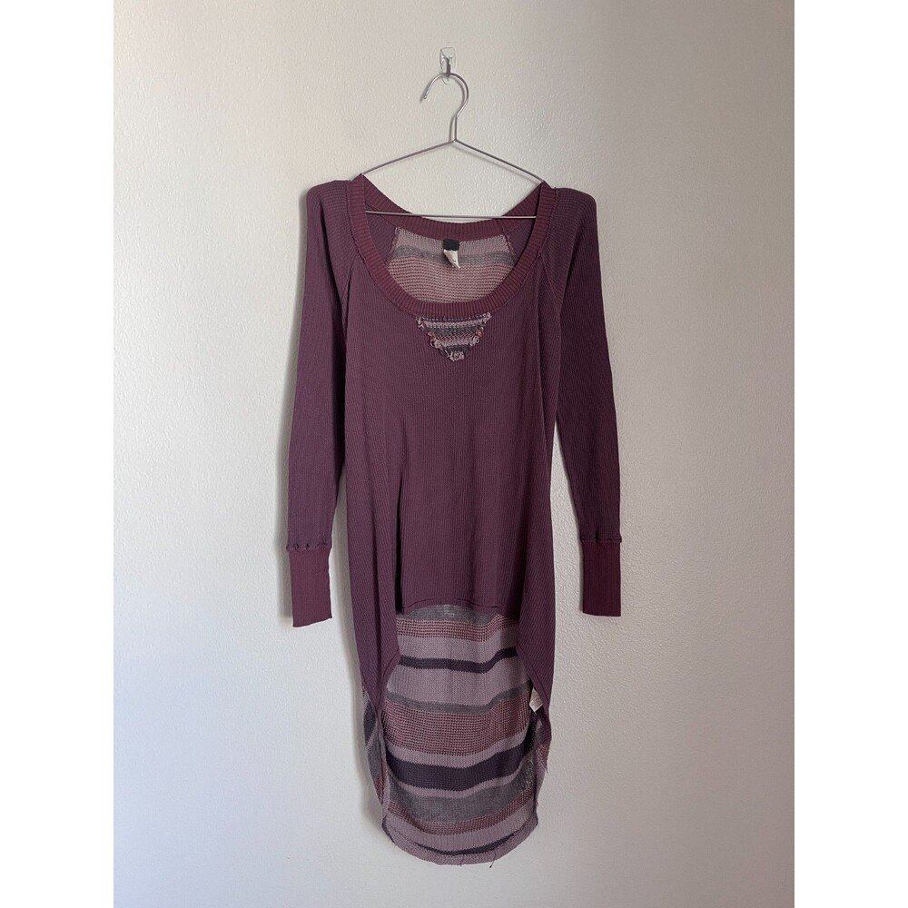 We The Free Repeat Raglan Hi-Low Tunic Top in Rose Brown Size PETITE SMALL